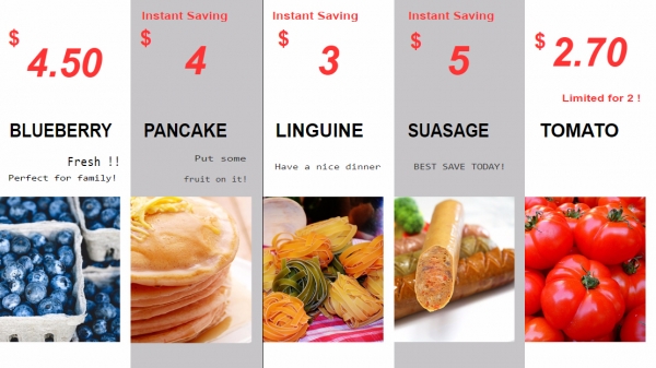 groceries price table